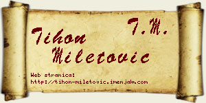 Tihon Miletović vizit kartica